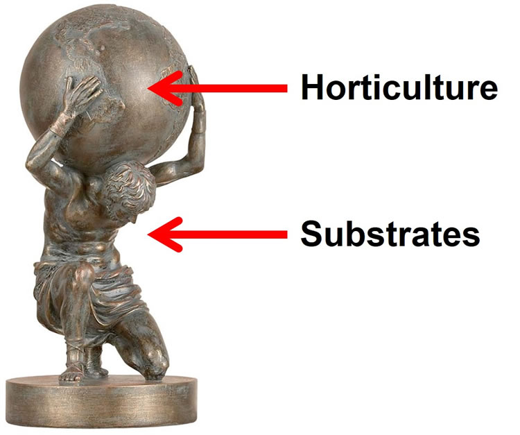 Atlas photo showing substrates as based to horticulture